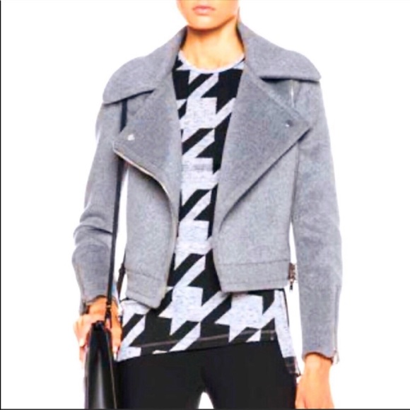Rare! Stella McCartney Gray Wool Moto Biker Jacket Like New! - Picture 2 of 16